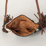 American Darling Cross Body Hand Tooled Saddle Blanket Genuine Leather