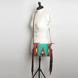 American Darling CrossBody Bag Saddle Blanket Fabric Genuine Leather Western Women Handbag Purse | for Cute Travel