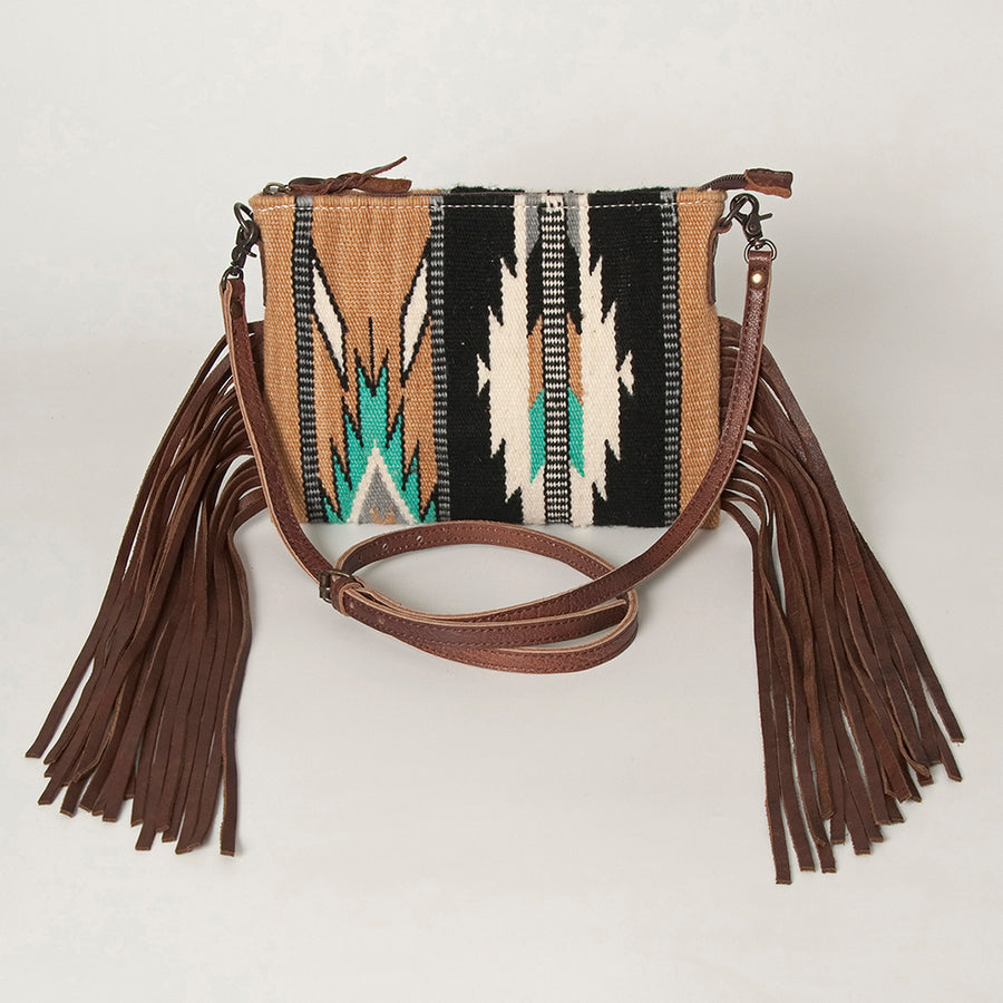 American Darling CrossBody Bag Saddle Blanket Fabric Genuine Leather Western Women Handbag Purse | for Cute Travel
