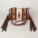 American Darling CrossBody Bag Saddle Blanket Fabric Genuine Leather Western Women Handbag Purse | for Cute Travel