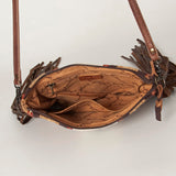 American Darling Cross Body Hand Tooled Saddle Blanket Genuine Leather