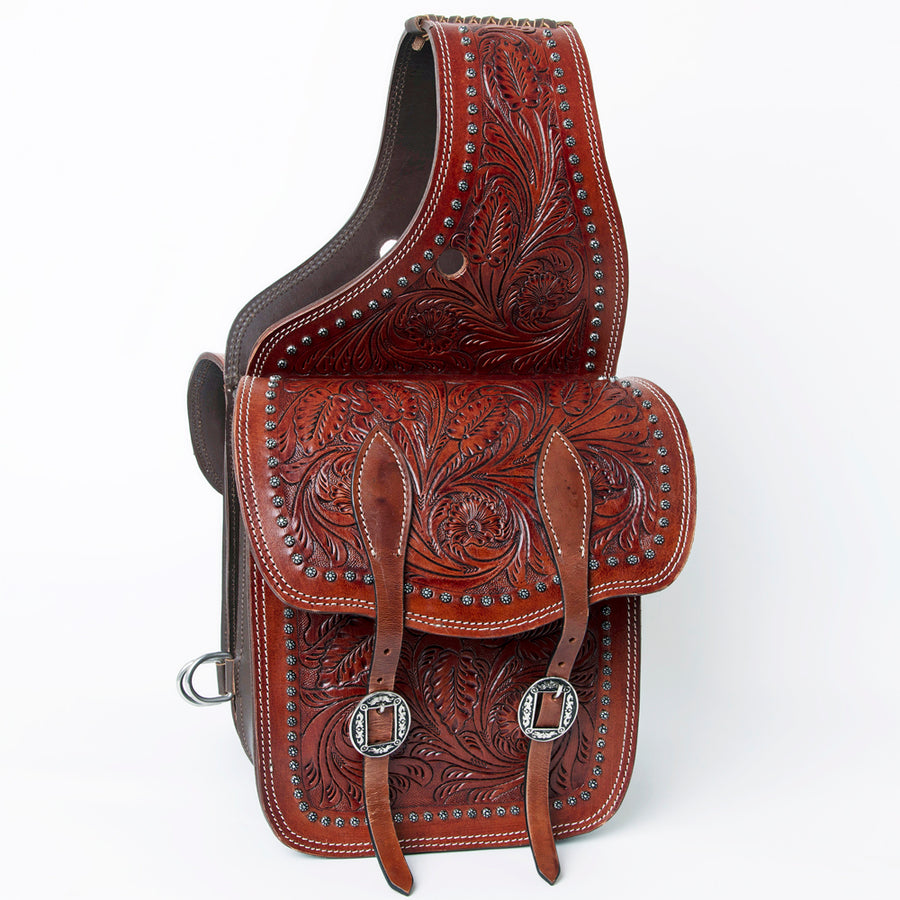 HILASON Soft Leather Horse Saddle Bag Brown | Equestrian Western Adjustable Closure