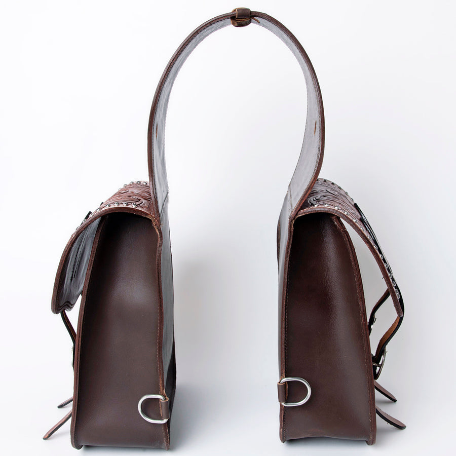 HILASON Soft Leather Horse Saddle Bag Brown | Equestrian Western Adjustable Closure