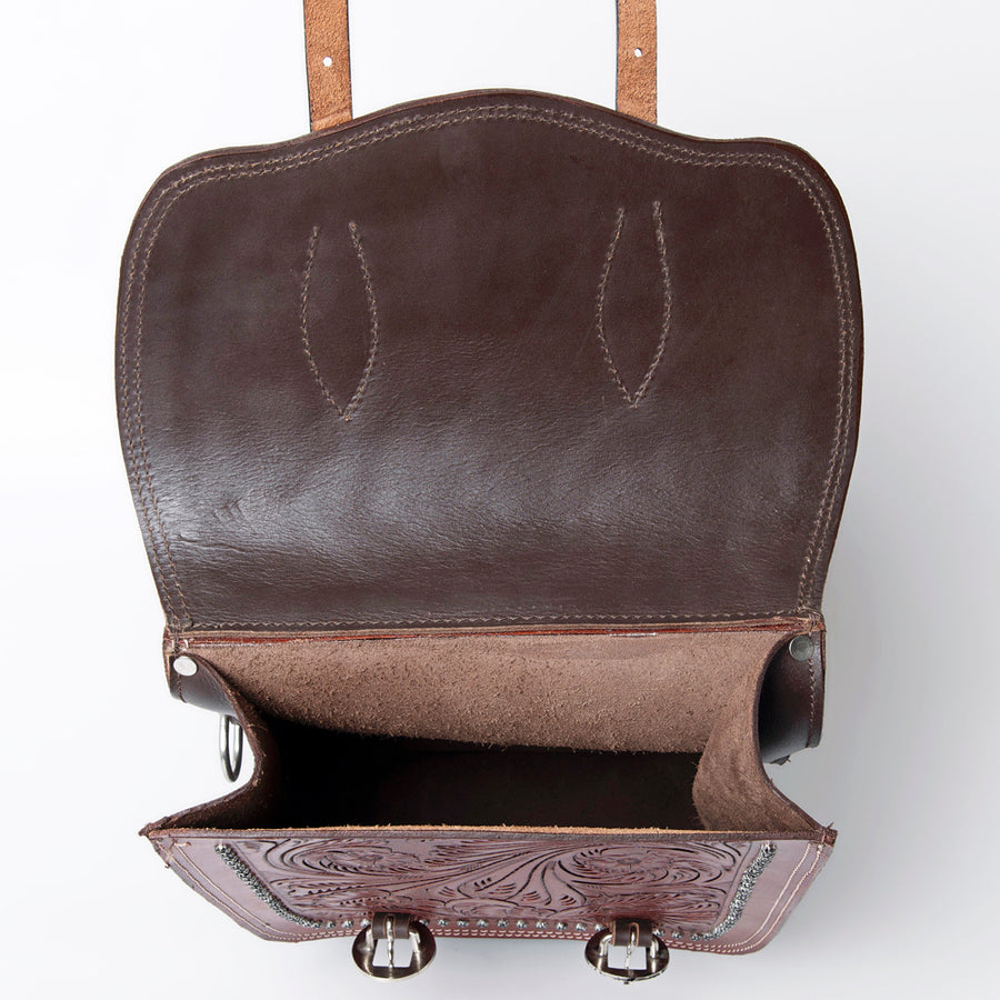 HILASON Soft Leather Horse Saddle Bag Brown | Equestrian Western Adjustable Closure