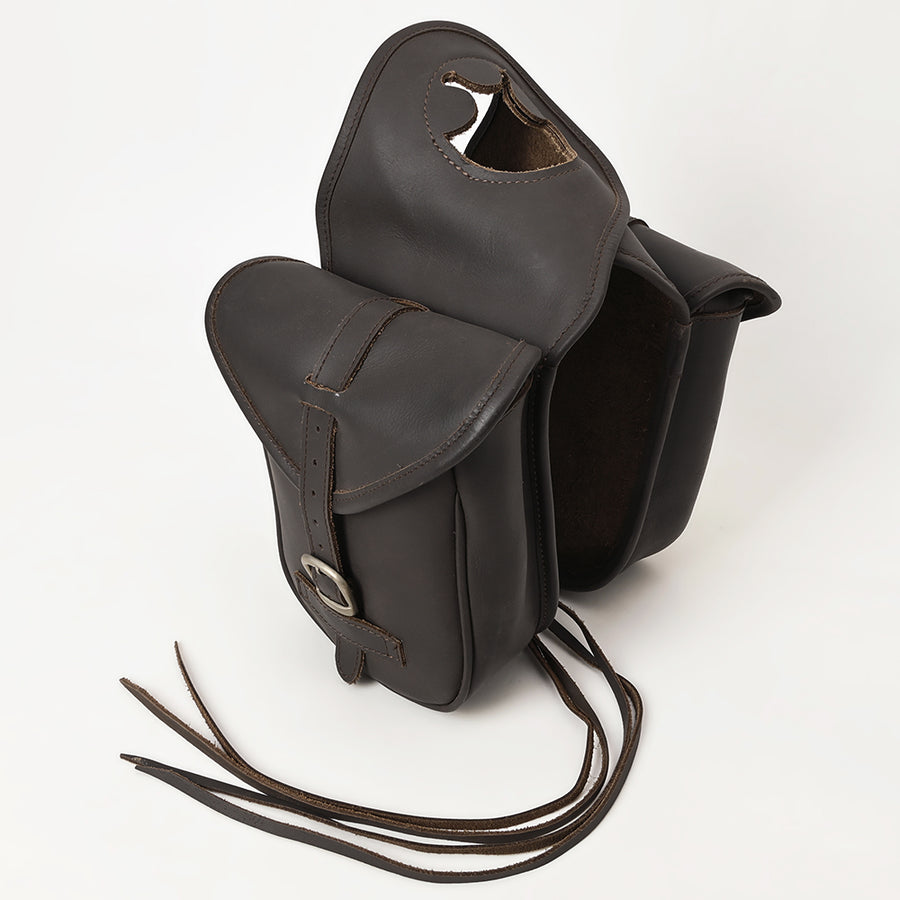 6.5"W x 8"H 3"B Comfytack Soft Leather Saddle Horn Bag Brown