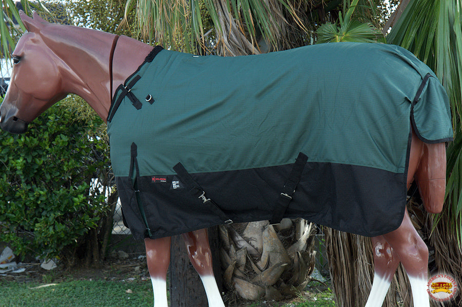 HILASON 1200D Turnout Light Winter Waterproof Rain Sheet Horse green | Sheets for Horses
