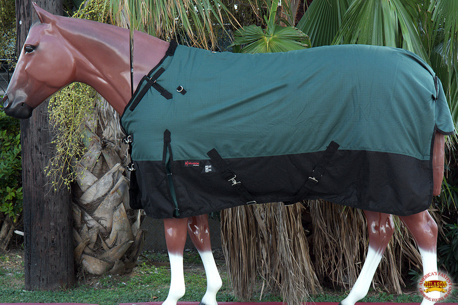 HILASON 1200D Turnout Light Winter Waterproof Rain Sheet Horse green | Sheets for Horses
