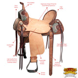 Hilason Western Horse Barrel Flex Trail Saddle American Leather Brown