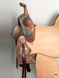 Hilason Western Horse Barrel Flex Trail Saddle American Leather Brown