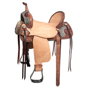 Hilason Western Horse Barrel Flex Trail Saddle American Leather Brown