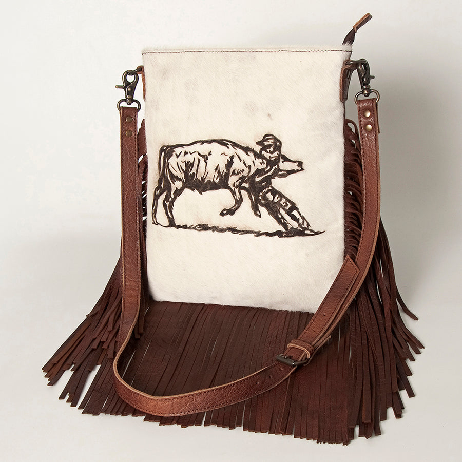 American Darling Large Crossbody Hair On Genuine Leather Western Women Bag Handbag Purse | Cute - Uhorse