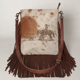 American Darling ADBGS192AI Messenger Hair-On Genuine Leather Women Bag Western Handbag Purse