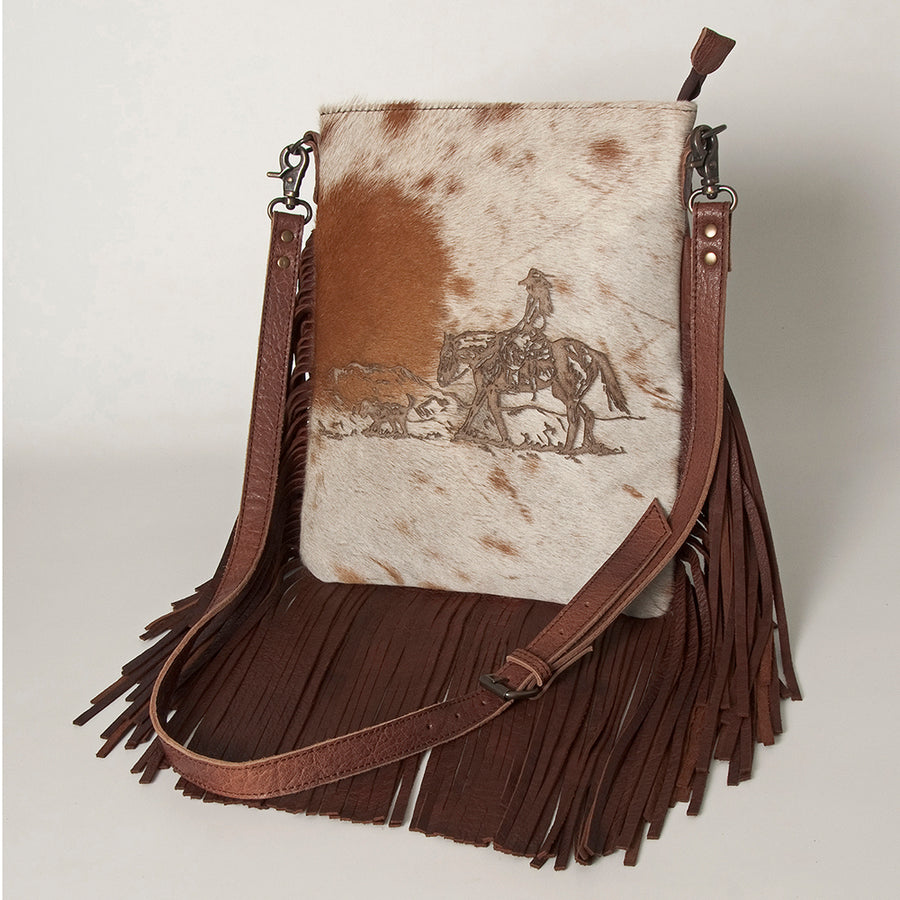American Darling Large Crossbody Hair On Genuine Leather Western Women Bag Handbag Purse | Cute - Uhorse