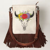 American Darling Messenger Hand Tooled Hair On Genuine Leather Western Women Bag Handbag Purse | Cute