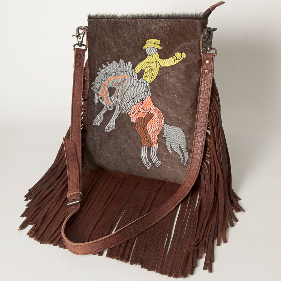 American Darling Women's Messenger Bag Western Hair-On Genuine Leather Handbag - Uhorse