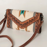 American Darling Hand Tooled Saddle Blanket Genuine Leather Women Bag Western Handbag Purse