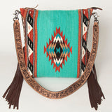 American Darling Saddle Blanket Genuine Leather Women Bag Western Handbag Purse