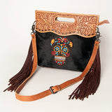American Darling Clutch Hand Tooled Hair on Genuine Leather Western Women Bag Handbag Purse | Purses for Cute