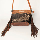 American Darling Clutch Hand Tooled Hair on Genuine Leather W. Women