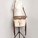 American Darling Clutch Hand Tooled Hair on Genuine Leather W. Women