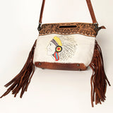 American Darling Clutch Hand Tooled Hair on Genuine Leather W. Women