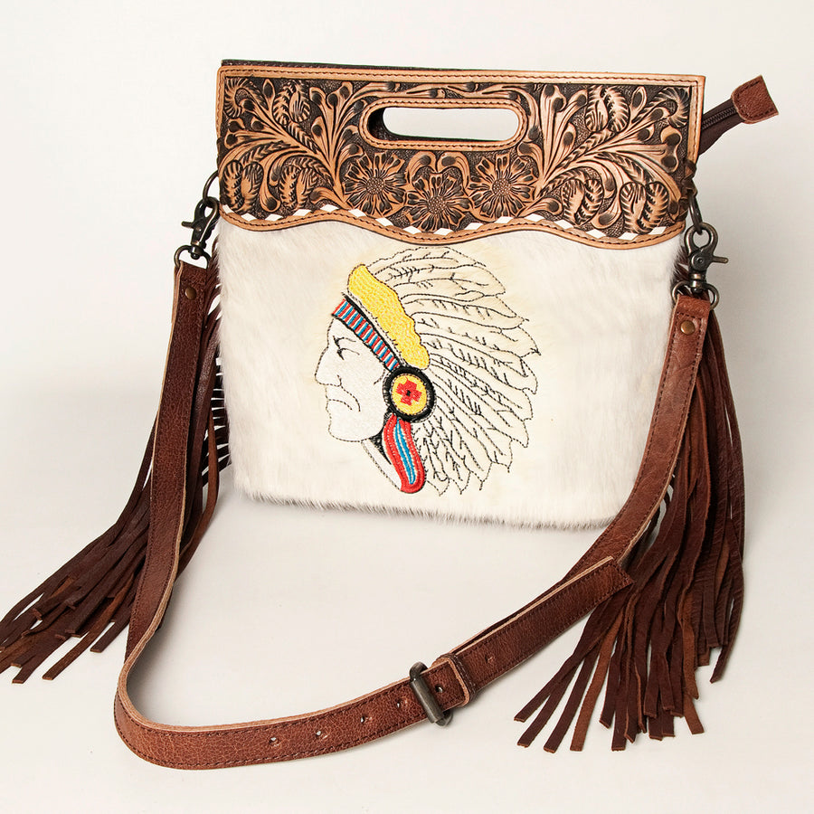 ADBGS146AQ American Darling Hand Tooled Hair On Genuine Leather Women by Hilason – Cowboy and equestrian accessories