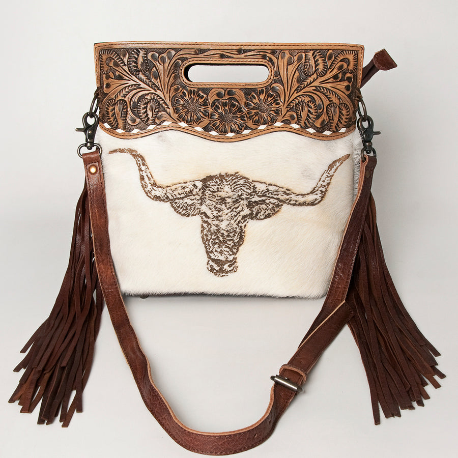 American Darling Clutch Hand Tooled Saddle Blanket Fabric Genuine Leather Western Women Bag Handbag Purse | Purses for Cute