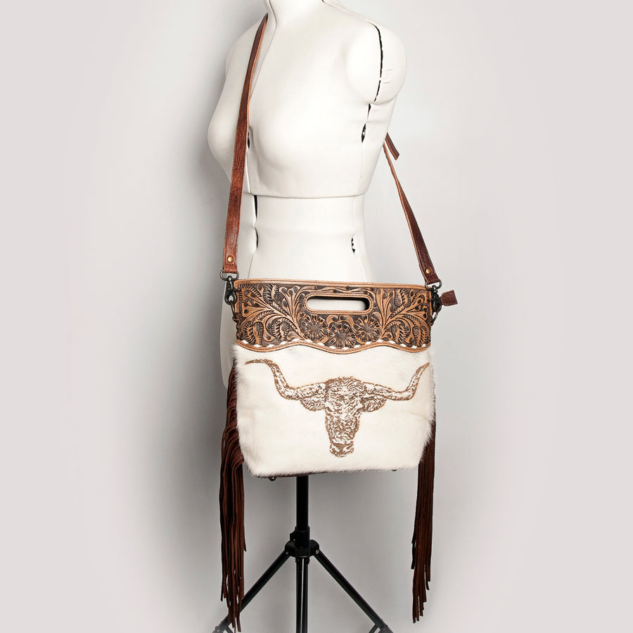American Darling Clutch Hand Tooled Saddle Blanket Fabric Genuine Leather Western Women Bag Handbag Purse | Purses for Cute