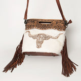 American Darling Clutch Hand Tooled Hair on Genuine Leather Western Women Bag Handbag Purse | Purses for Cute