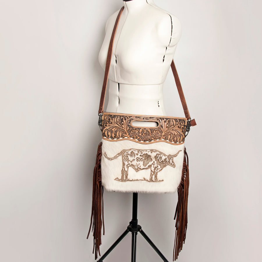 American Darling Clutch Hand Tooled Saddle Blanket Fabric Genuine Leather Western Women Bag Handbag Purse | Purses for Cute