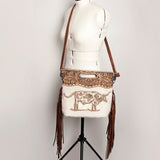 American Darling Clutch Hand Tooled Hair on Genuine Leather Western Women Bag Handbag Purse | Purses for Cute