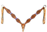 HILASON Western Horse Breast Collar Rawhide Braided American Leather Tan