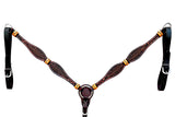 HILASON Western Horse Breast Collar Headstall Rawhide Braided American Leather Brown