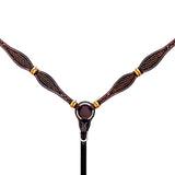 HILASON Western Horse Breast Collar Headstall Rawhide Braided American Leather Brown
