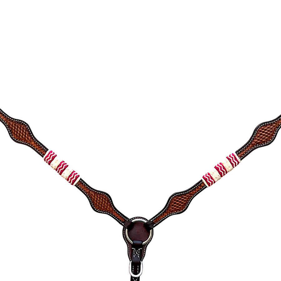Hilason H. Basket Weave Hand Tooled American Leather Breast Collar by Hilason – Cowboy and equestrian accessories