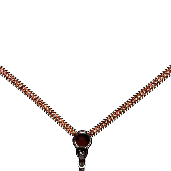 Bar H Equine Genuine Western American Leather Horse Headstall and Breast Collar Set - Uhorse