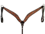 Bar H Equine Genuine Western American Leather Horse Premium Headstall & Breast Collar Set