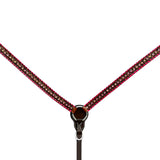 Bar H Equine H. Genuine Leather Buckstitch Stud Breast Collar Brown – by Hilason – Cowboy and equestrian accessories