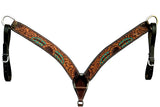 Bar H Equine Genuine Western American Leather Horse Premium Headstall & Breast Collar Set