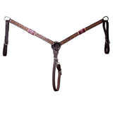 BAR H EQUINE H. Hand Carved Breast Collar Headstall Genuine Leather by Hilason – Cowboy and equestrian accessories