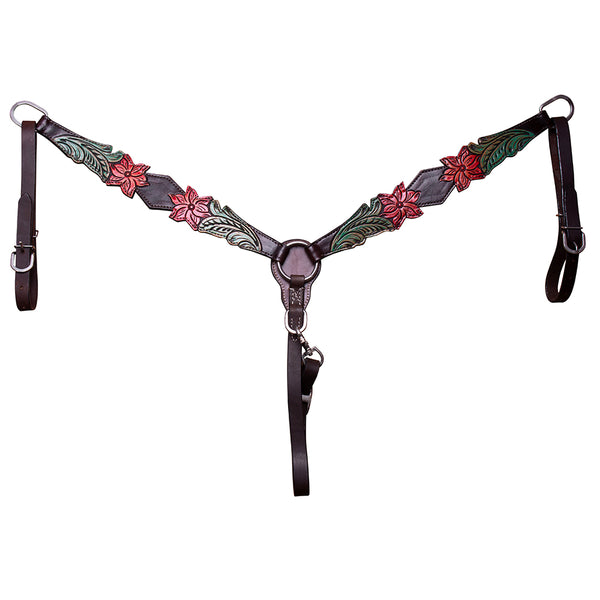 BAR H EQUINE H. Hand Painted Breast Collar Headstall Genuine Leather by Hilason – Cowboy and equestrian accessories