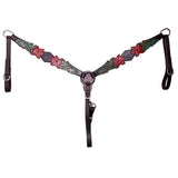 BAR H EQUINE H. Hand Painted Breast Collar Headstall Genuine Leather by Hilason – Cowboy and equestrian accessories