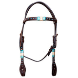 BAR H EQUINE Western Horse Genuine Leather Tack Set Dark Brown