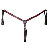 BAR H EQUINE H. Hand Carved Breast Collar Headstall Genuine Leather
