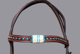 BAR H EQUINE Western Horse Genuine Leather Tack Set Dark Brown