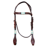 BAR H EQUINE Western Horse Genuine Leather Tack Set Dark Brown