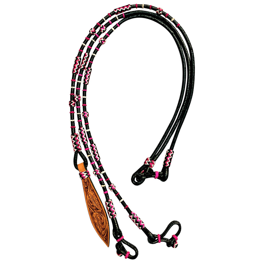 Hilason W. Rawhide Braided Leather Show Rommel Romel Romal Reins H. – by Hilason – Cowboy and equestrian accessories