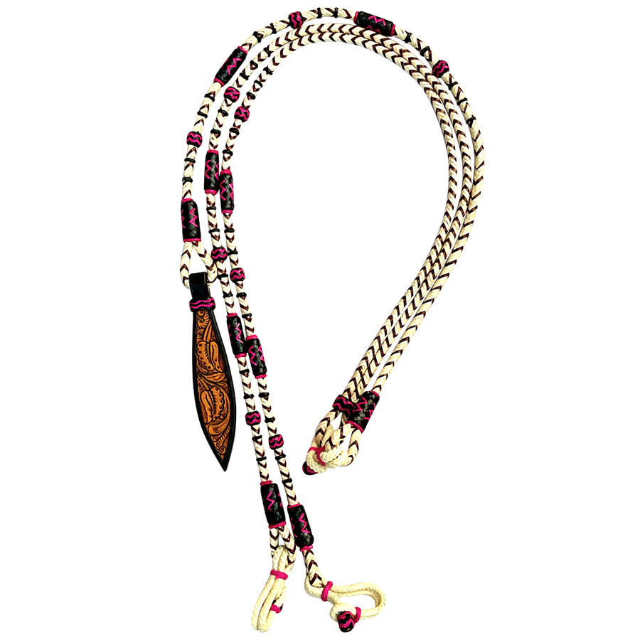 Hilason W. Rawhide Braided Leather Show Rommel Romel Romal Reins H. – by Hilason – Cowboy and equestrian accessories