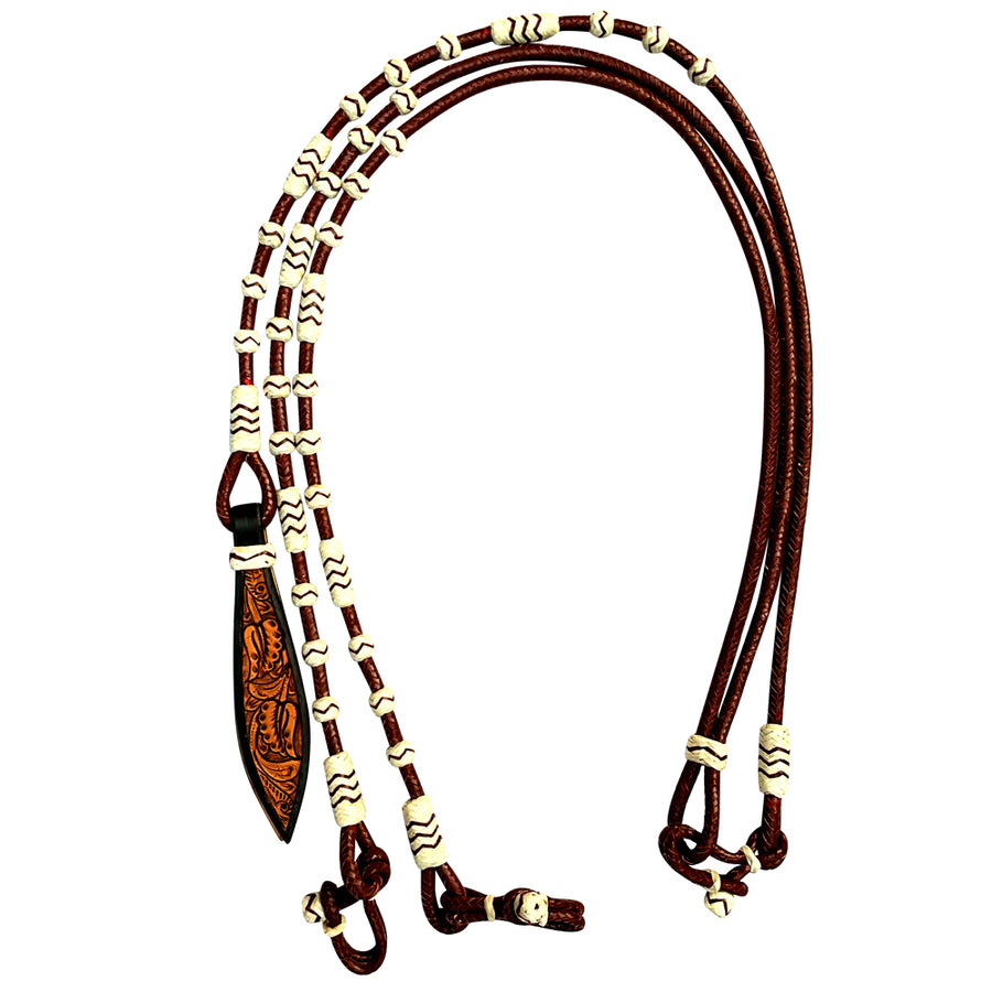 Hilason W. Rawhide Braided Leather Show Rommel Romel Romal Reins H. – by Hilason – Cowboy and equestrian accessories