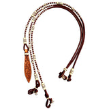 Hilason W. Rawhide Braided Leather Show Rommel Romel Romal Reins H. – by Hilason – Cowboy and equestrian accessories